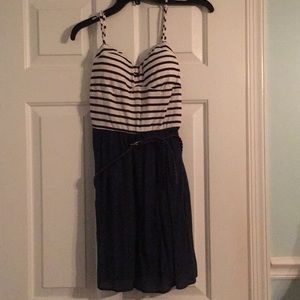 Charlotte Russe Navy Striped Dress with belt